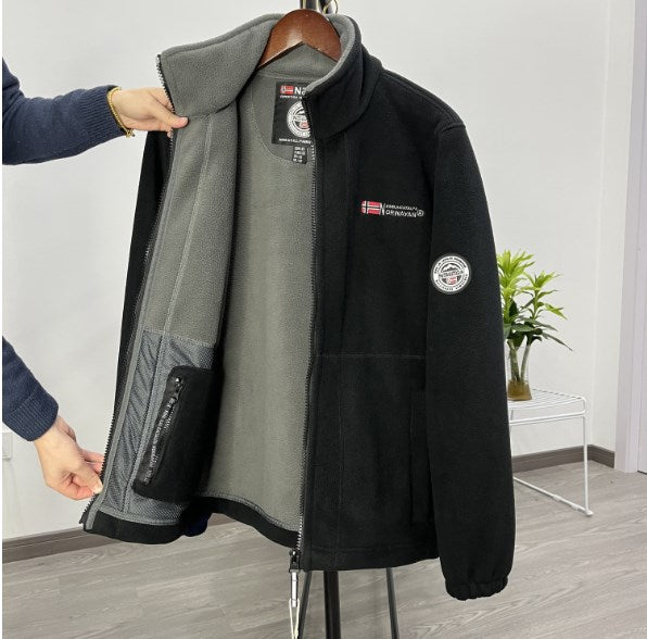 【XS-3XL】 Pánska ležérna teplá jesenná a zimná hrubá zamatová fleecová pánska bunda veľkej veľkosti