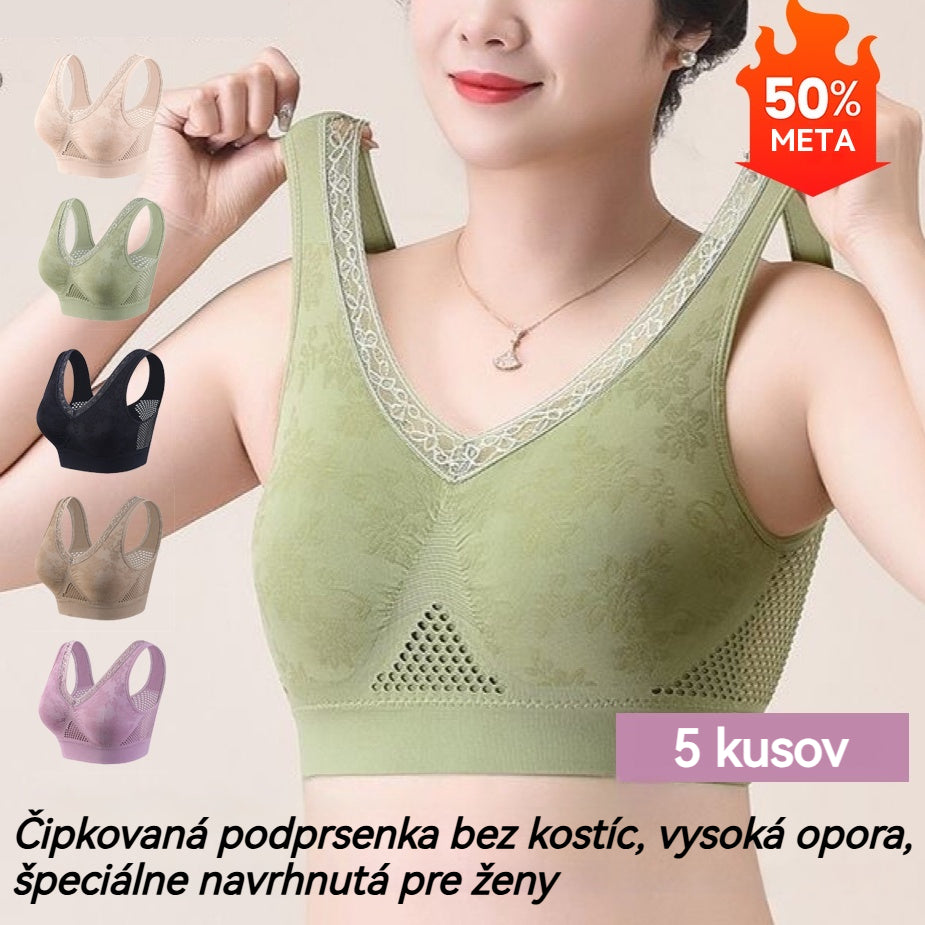 😍❤️40-120 kg✨ Čipkovaná podprsenka bez kostíc, vysoká opora, špeciálne navrhnutá pre ženy